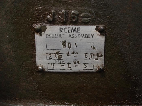 Aluminum unstamped RCEME tag on transmission.jpg